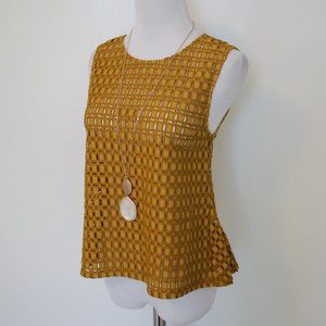 ZARA Size Small Mustard Yellow Top Blouse